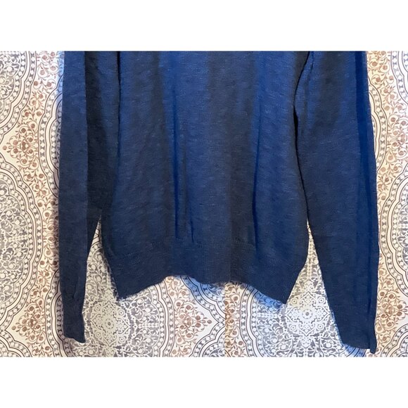 Mens American Eagle Outfitters Blue V-Neck Sweater Size L Lightweight Knit - Picture 6 of 9